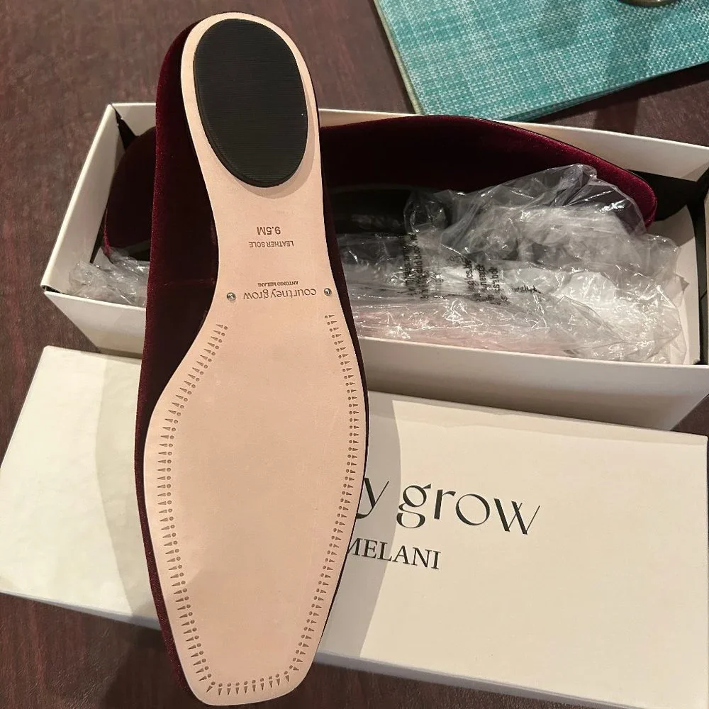 Dillards Antonio Melani x Courtney Grow Ballet Flats Size 9.5M NIB burgundy - Picture 2 of 2